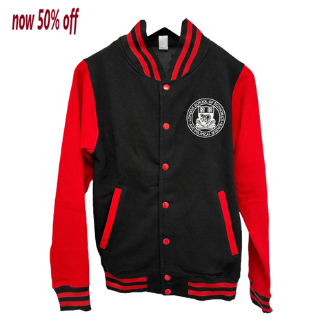 LSE Crest Varsity Jacket Black/Red