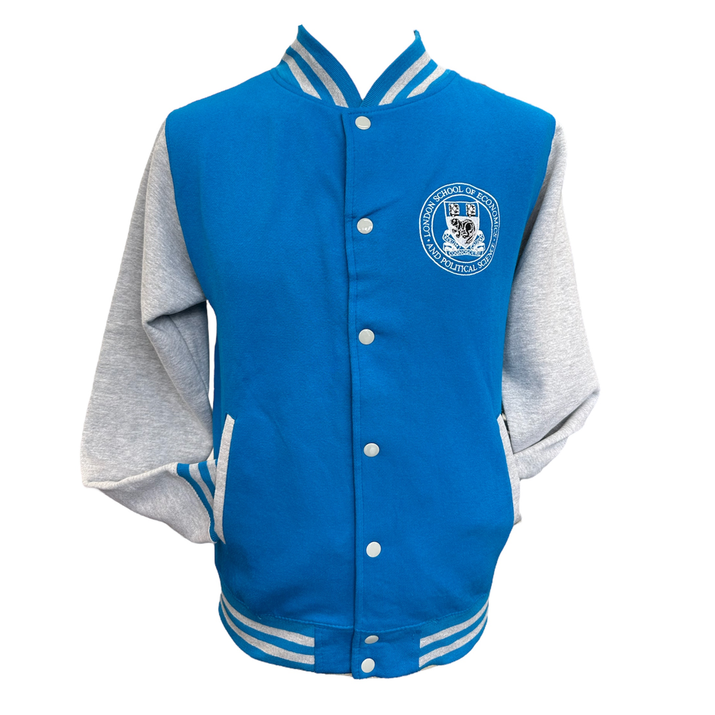 LSE Crest Varsity Jacket Royal Blue/ Grey