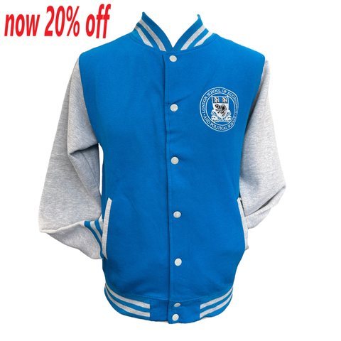 LSE Crest Varsity Jacket Royal Blue/ Grey