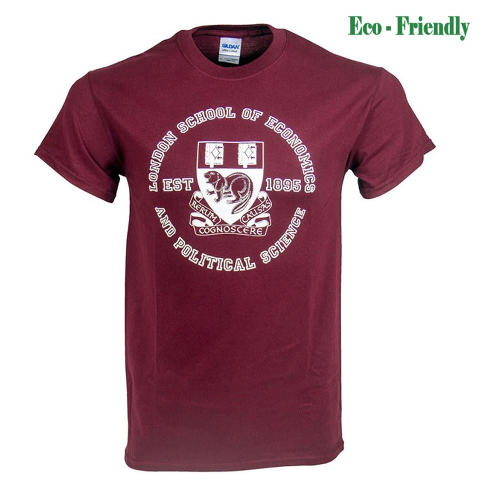 Organic Crest T-Shirt Burgundy